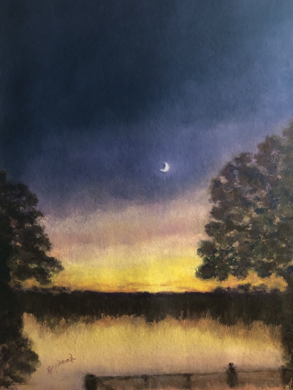 Moon-kissed in Marble Falls by artist Julie Schmidt